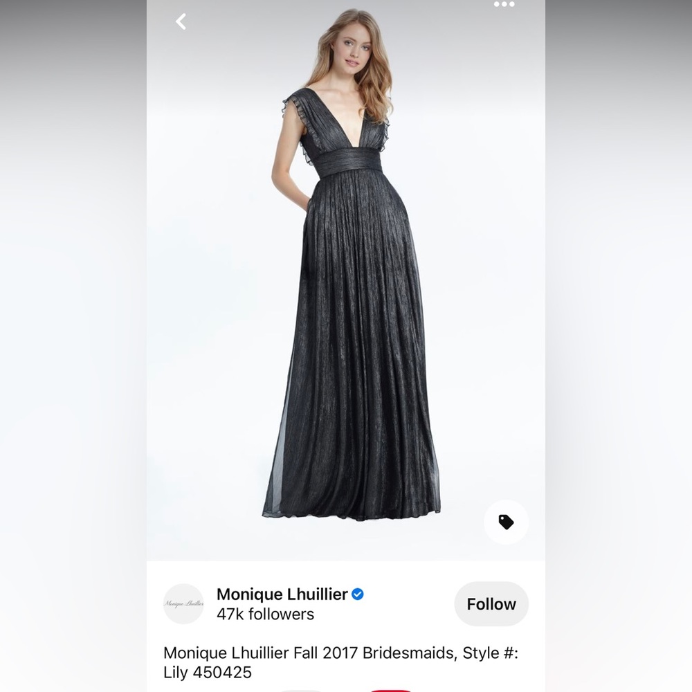 Monique Lhuiller Bridesmaids black shimmery dress